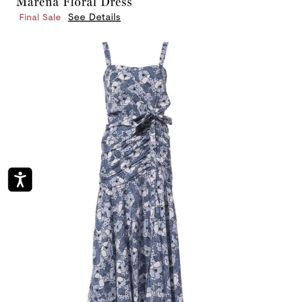 Veronica Beard Blue and White Floral Midi Dress - Picture 4 of 7